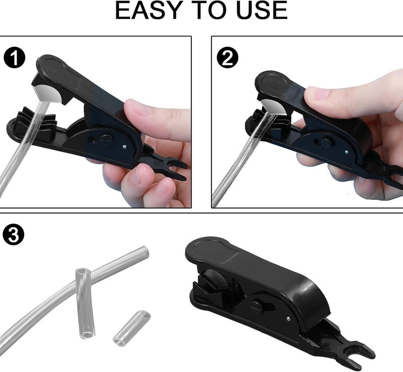 ONLYFU PTFE Tube Cutter PE Hose Cutter Pipe Cutter Plastic Tubing Cutting Tool for Cutting Nylon PU PVC Plastic Tube Up to 3/4 Inch OD Tube (Black) 48Pcs - Image 4
